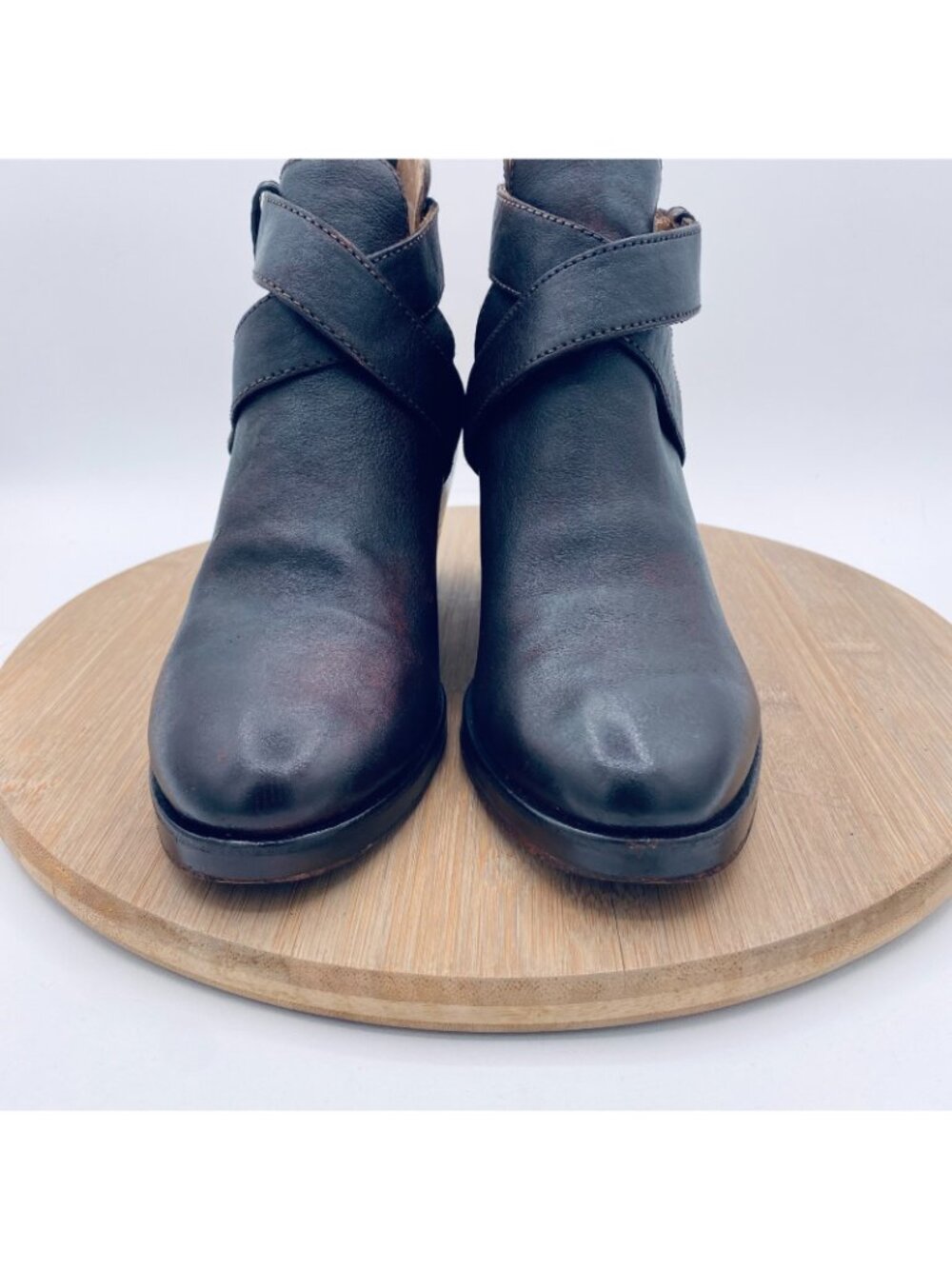 Eileen Fisher Boots Womens 7 Brown Leather Zip Back Ankle Minimalist $249 - Picture 3 of 11